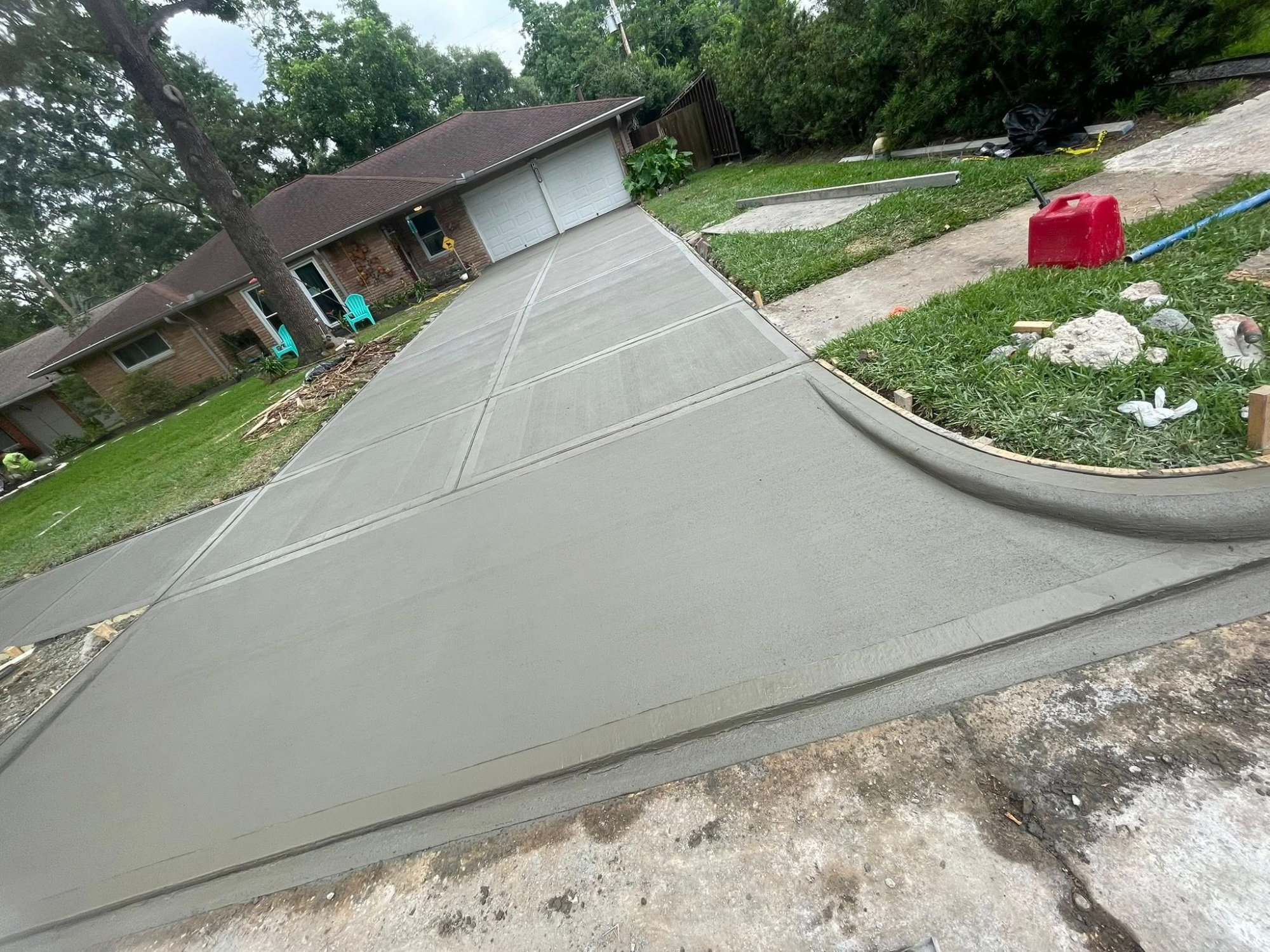 Curved driveway concrete Houston