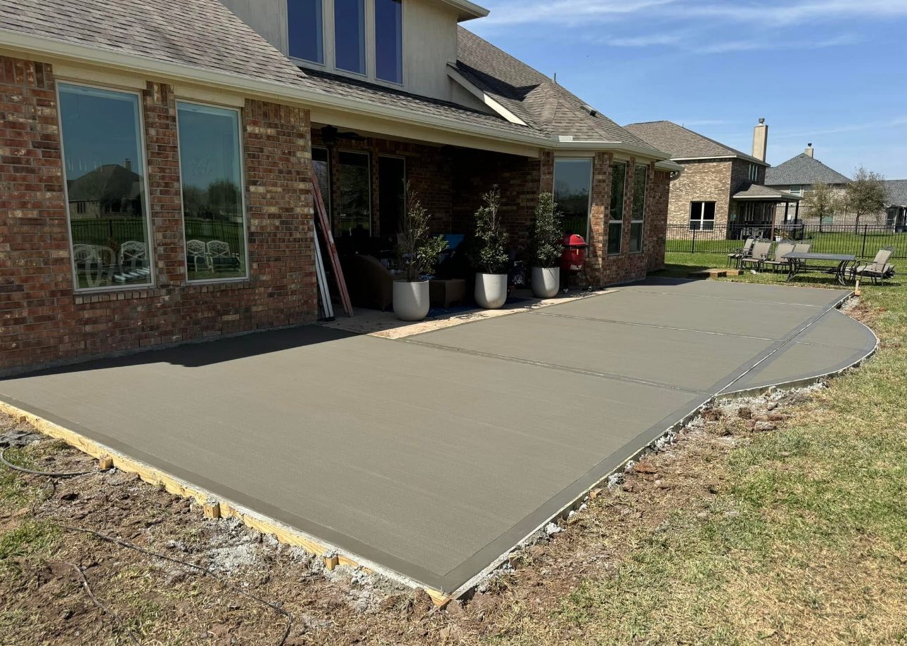 Large concrete patio extension Houston